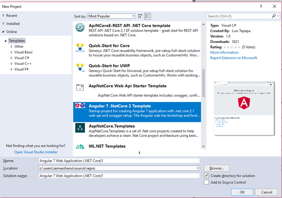 Getting Started With Angular 7 And ASP.NET Core 2.1
